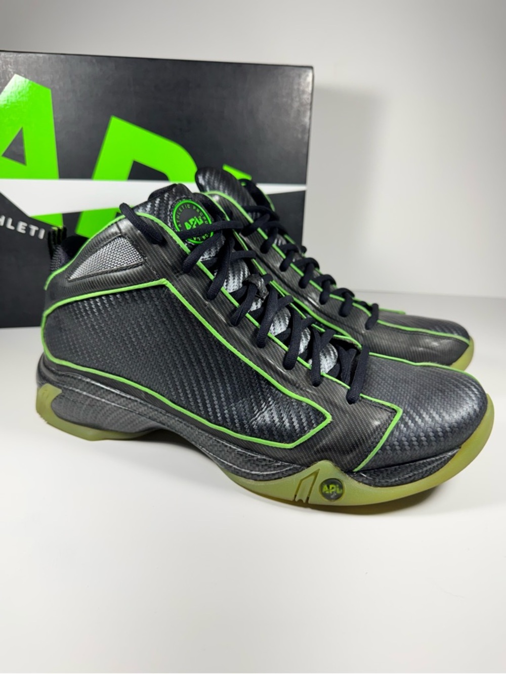 RARE APL Concept 1 Basketball Sneakers Shoes Launch Tech Black Green Men's 10